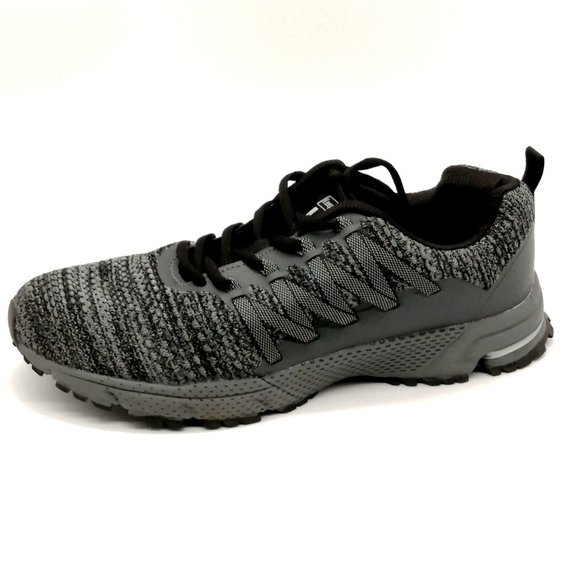 Keep Running Mens Sneaker Gray Black Lace Up Round Toe Low Top Wedge Heel EUR 43 - Picture 1 of 9